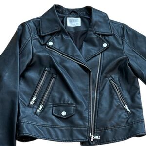 Zara Black Leather Biker Jacket